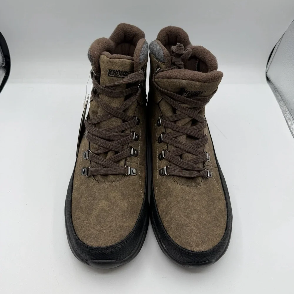Khombu AT Cascade Boots Mens 13 M Brown All Terrain Hiking Lined Water Resistant